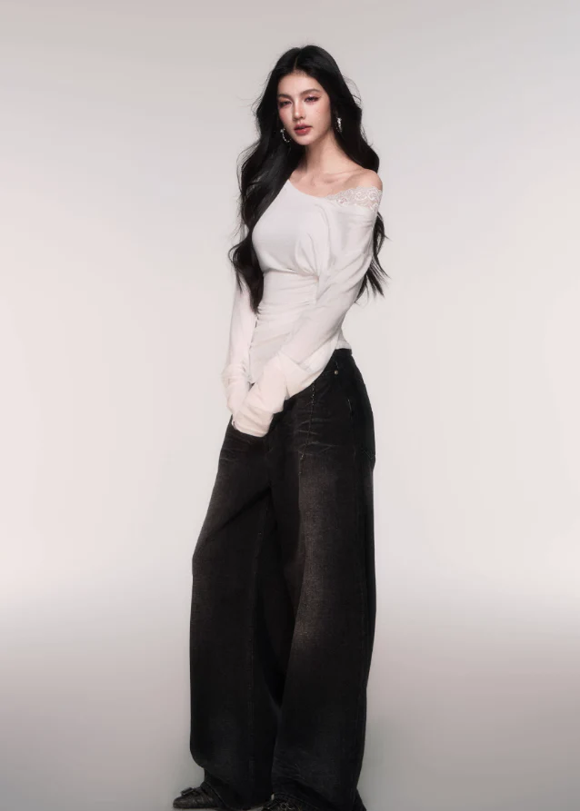 Lace Whisper Off-Shoulder Tencel Top - Image 6