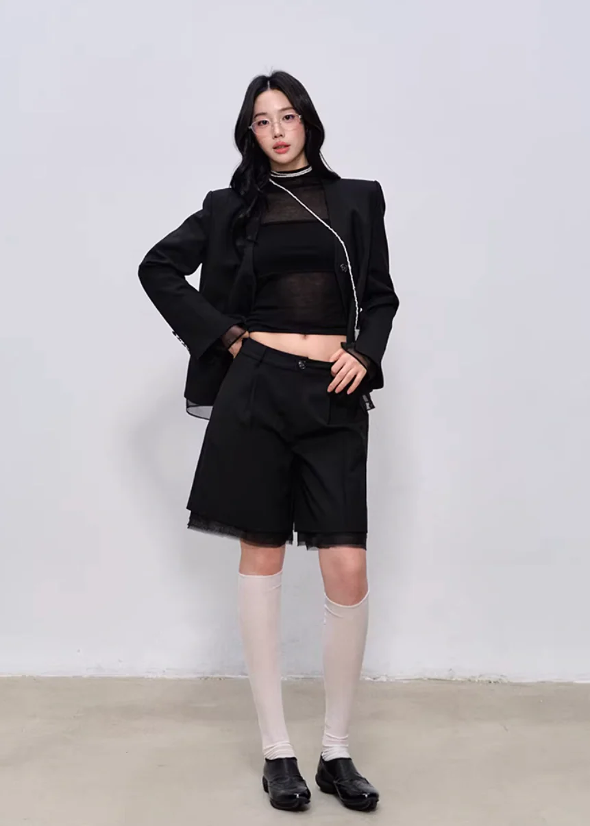 Midnight Tailored Shorts Set