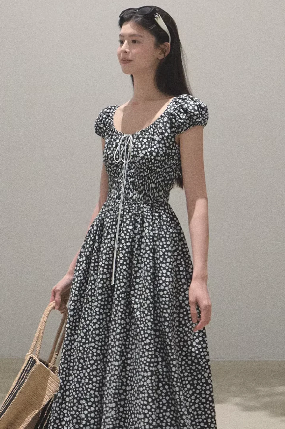 Leaf Graffiti Cotton Dress
