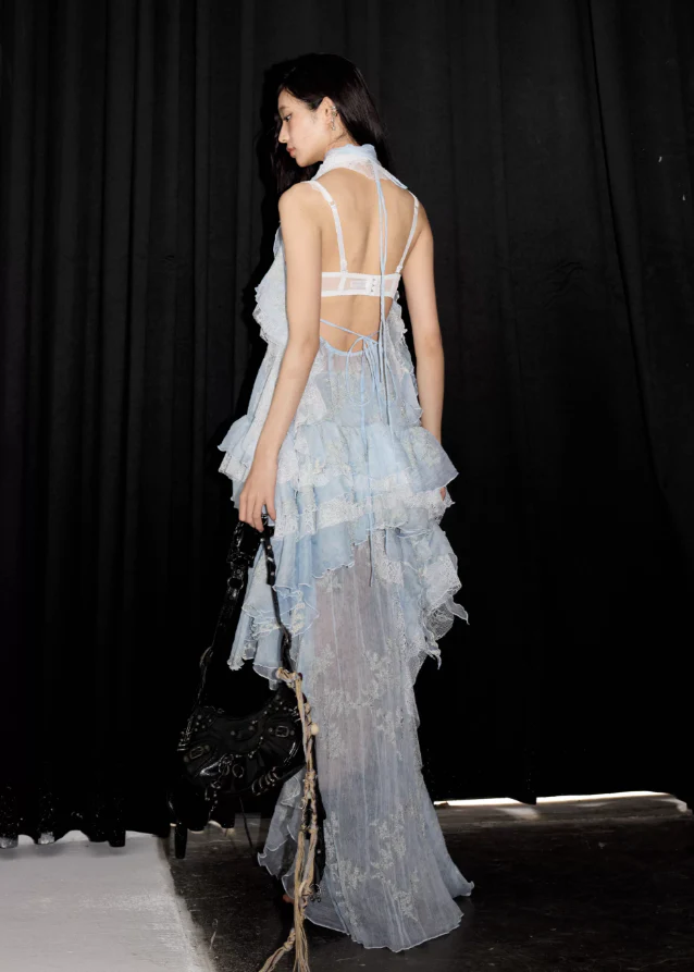 Leaf Embroidered Halter Tank & Skirt Set - Image 8