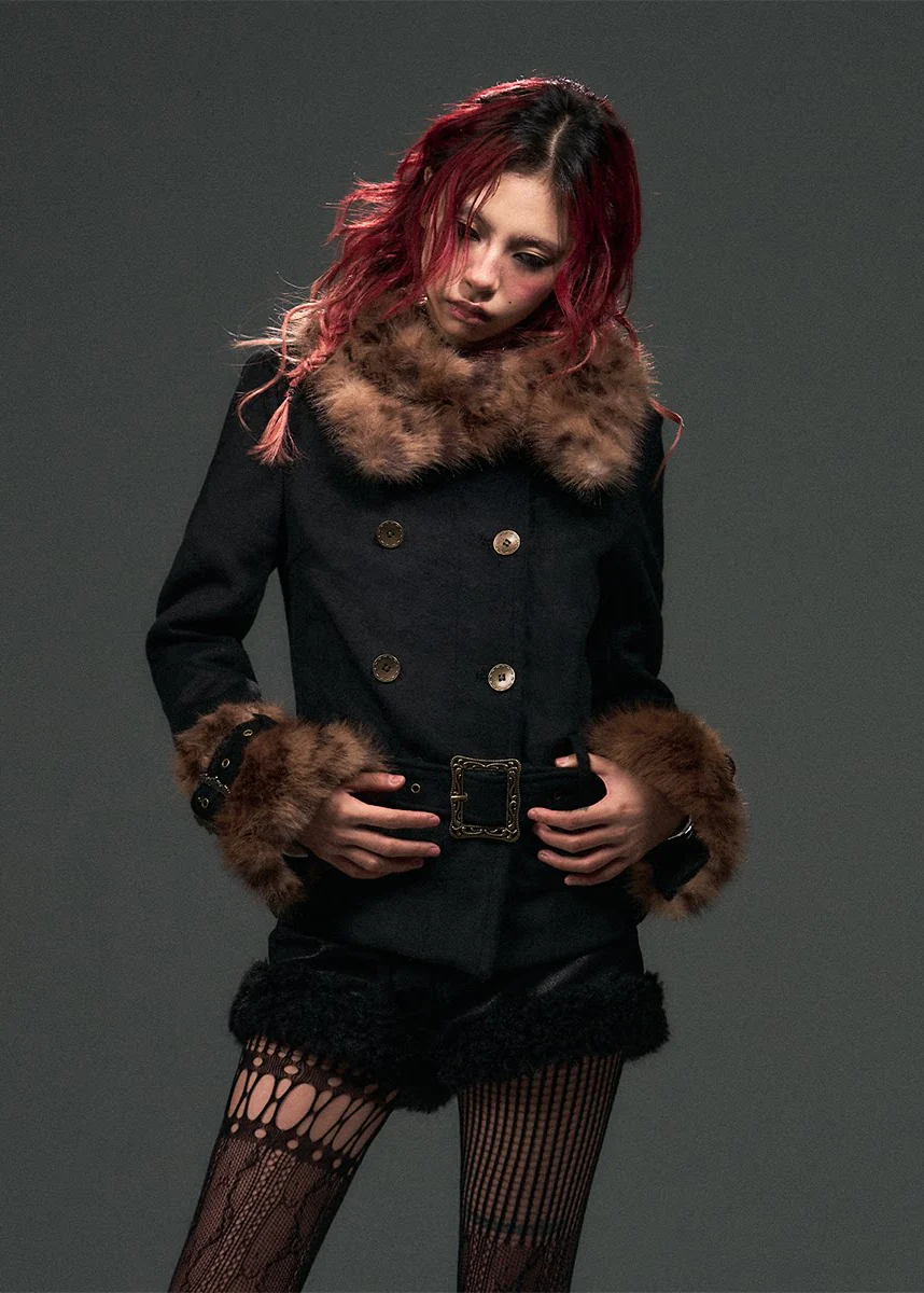 Leopard Ruin Tweed Coat