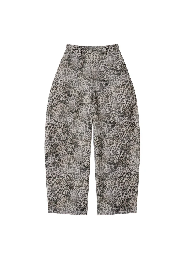Leopard Sickle Wide Jeans - Image 9
