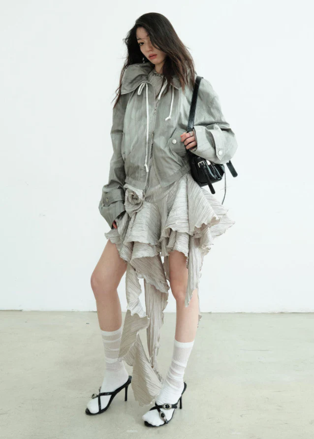 Lightweight Earth Print Short Jacket