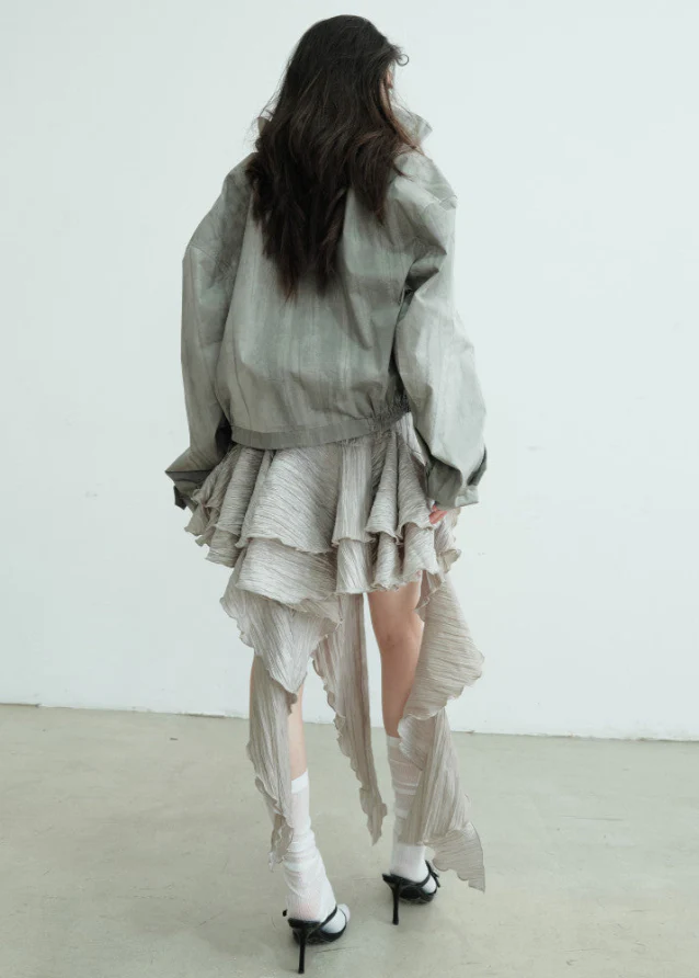 Lightweight Earth Print Short Jacket - Image 4