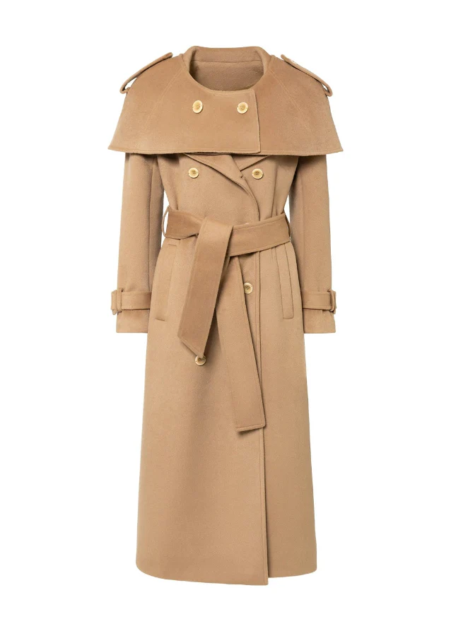 London Archive Cape Trench Coat in Classic Camel - Image 16