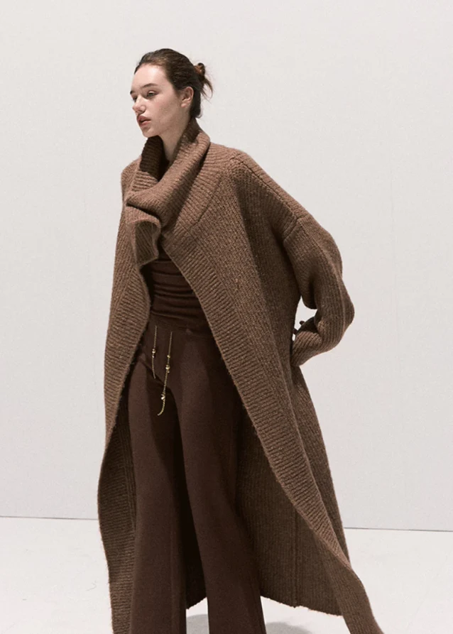 Long Lapel Wool Knit Cardigan – Pre-Fall Layering Edit - Image 7