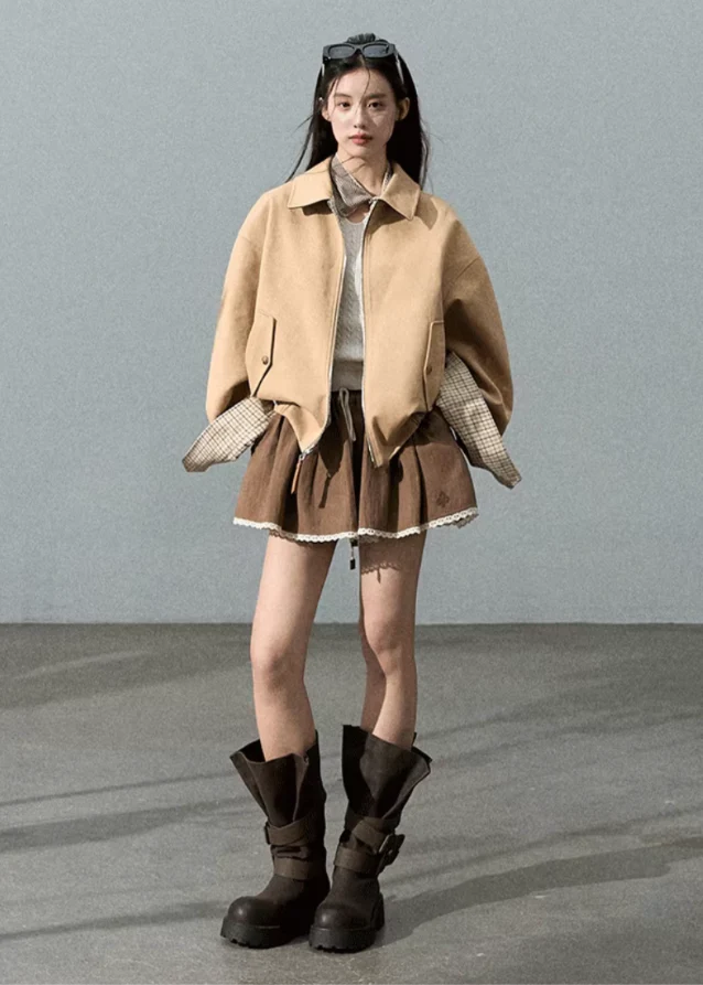 Loose Fit Plaid Jacket Reversible - Image 6