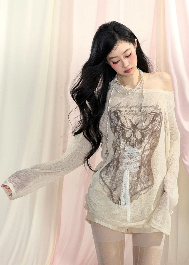 Loose Lace Sunscreen Shirt - Image 3