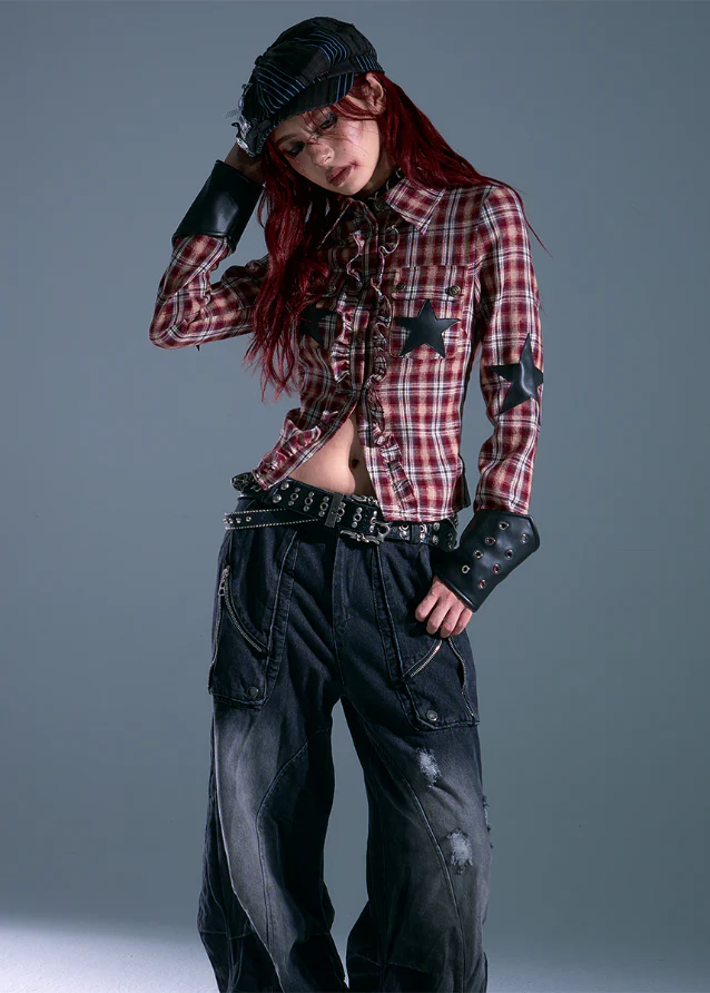 Burnt Orchard Strap Plaid Fitted Shirt