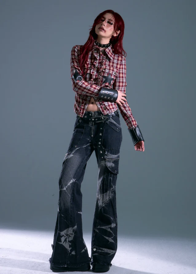 Burnt Orchard Strap Plaid Fitted Shirt - Image 3