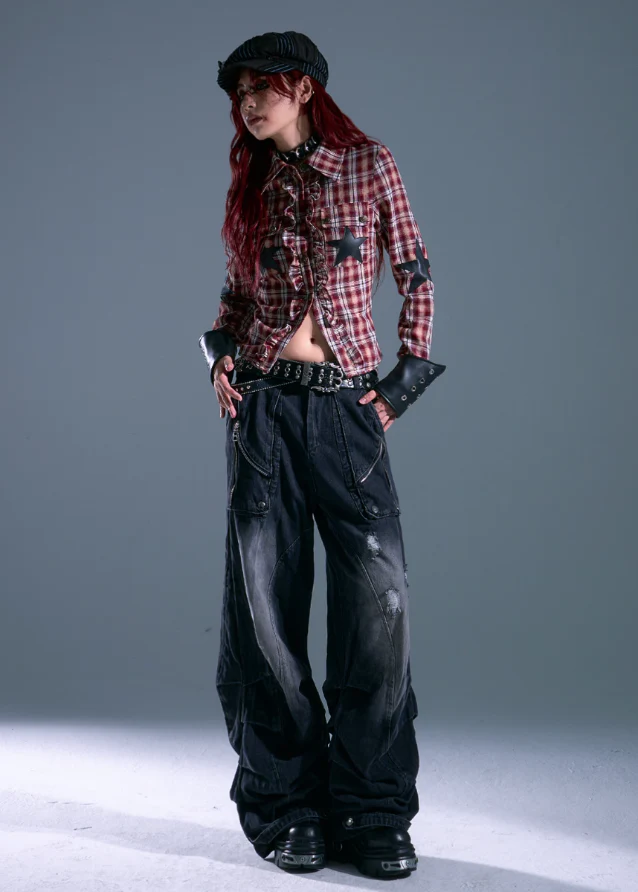 Burnt Orchard Strap Plaid Fitted Shirt - Image 6