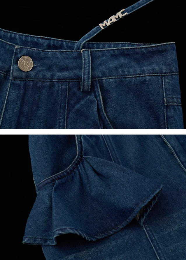 Retro Lotus Leaf Straight Jeans - Image 14