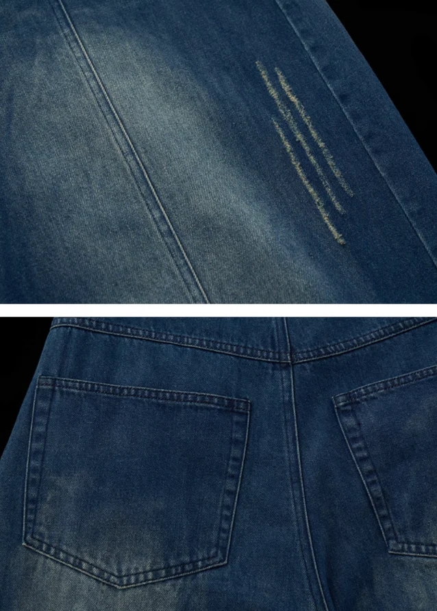 Retro Lotus Leaf Straight Jeans - Image 15
