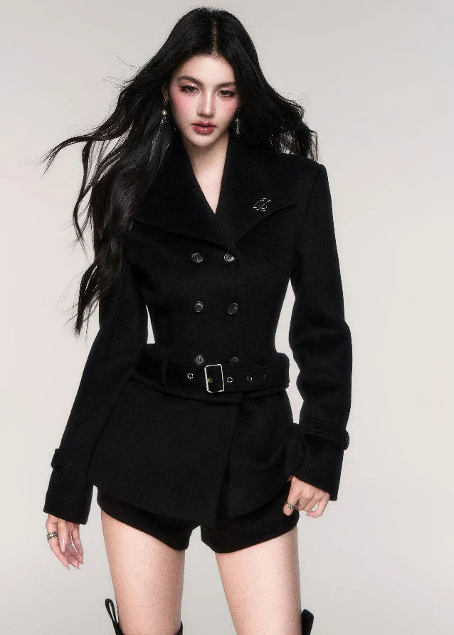 Luxe Curve Black Wool Jacket