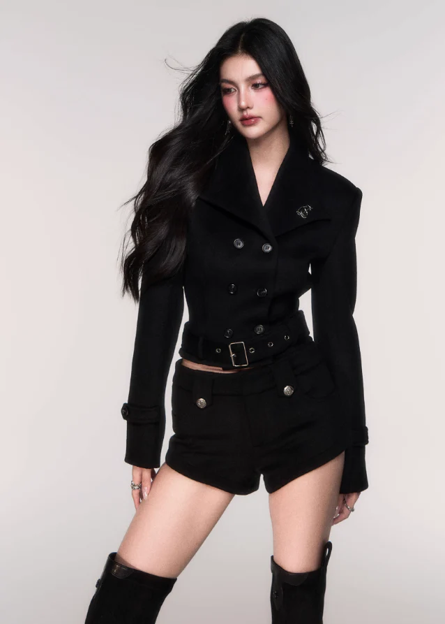 Luxe Curve Black Wool Jacket - Image 4