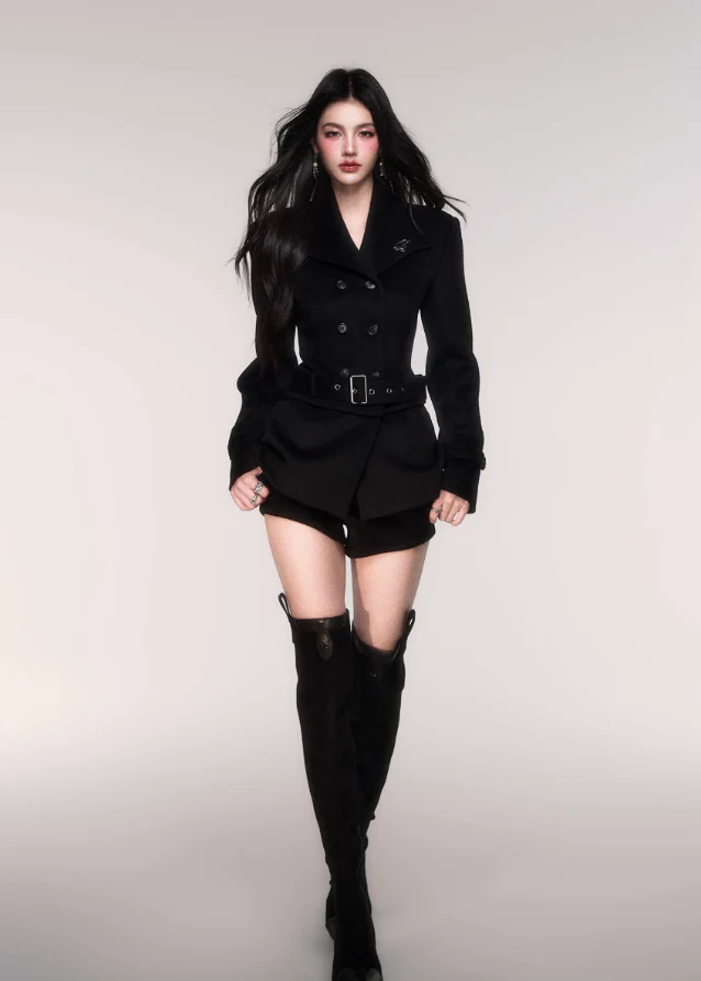 Luxe Curve Black Wool Jacket - Image 5