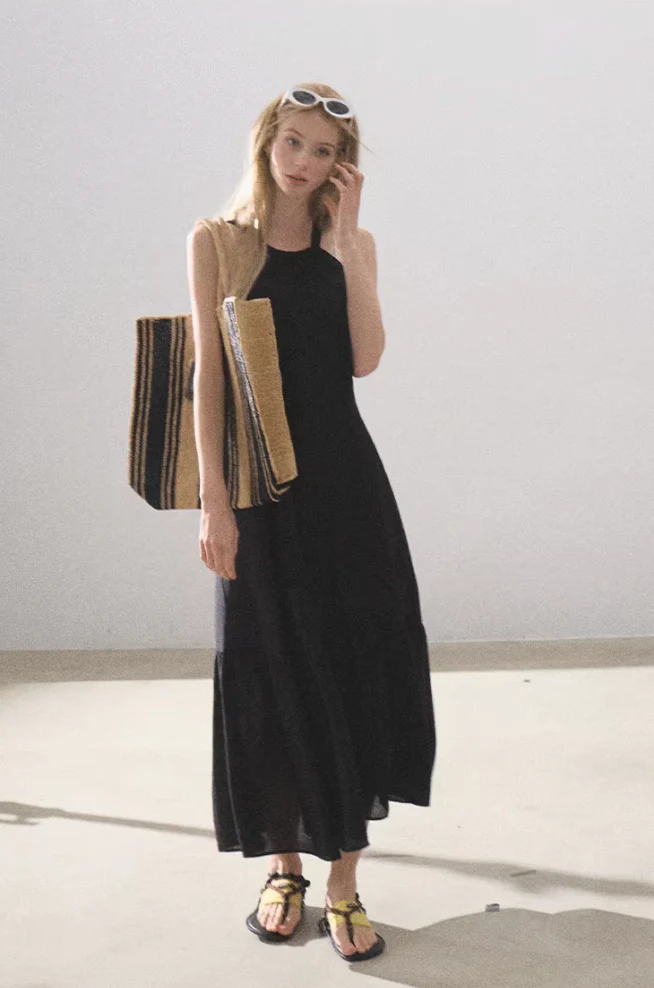 Lyocell Halter Little Black Dress - Image 5