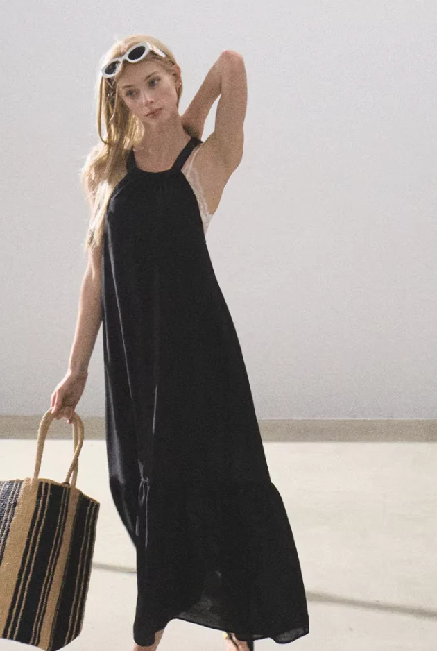 Lyocell Halter Little Black Dress - Image 6