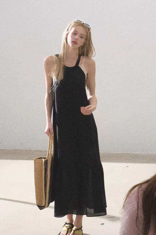 Lyocell Halter Little Black Dress - Image 7