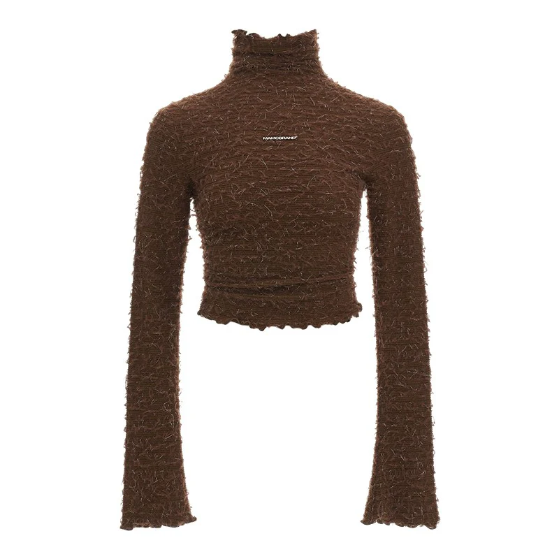 Brown turtleneck tops - Image 4