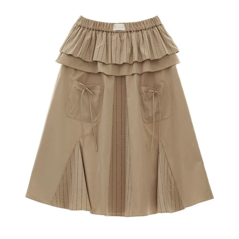 Cake layered pocket skirt long skirt - Image 4