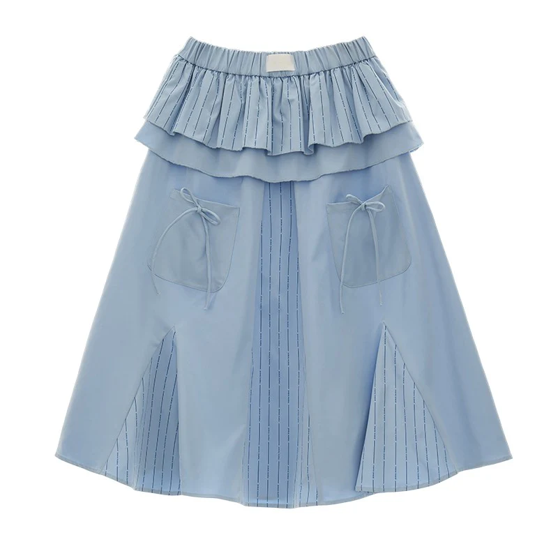 Cake layered pocket skirt long skirt - Image 5