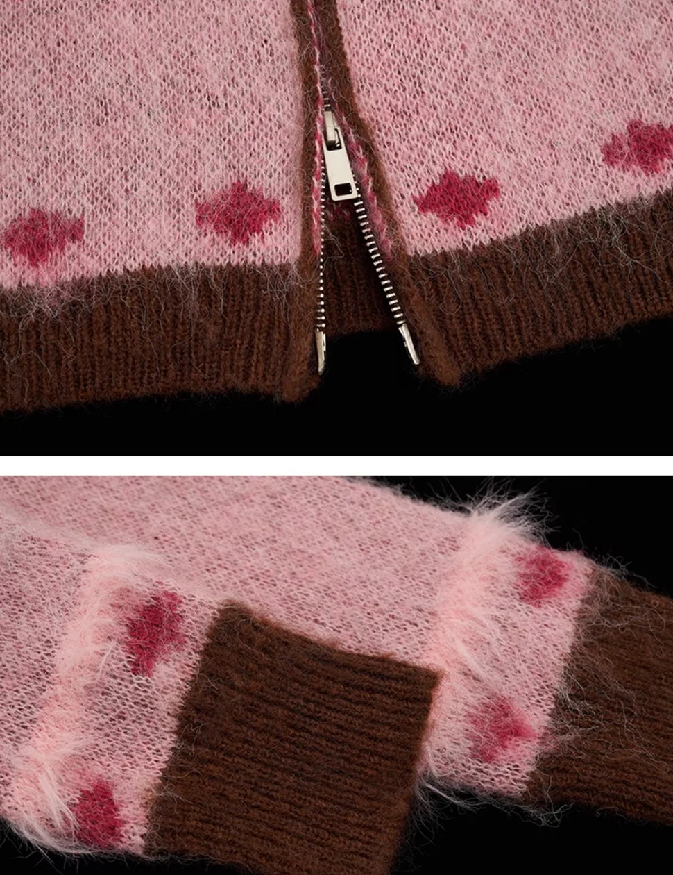 Cat ear hoodie sweater pink zipper jacket top - Image 6