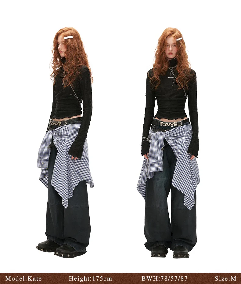 Destruction high collar long-sleeved T-shirt - Image 13