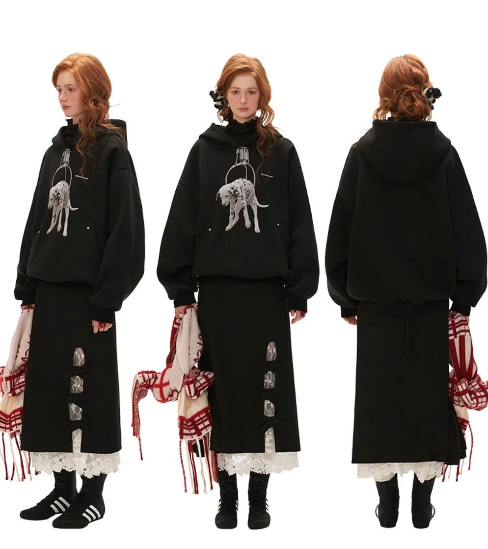 Dog hooded sweatshirt loose casual long-sleeved - Image 14