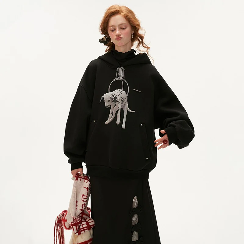 Dog hooded sweatshirt loose casual long-sleeved - Image 5
