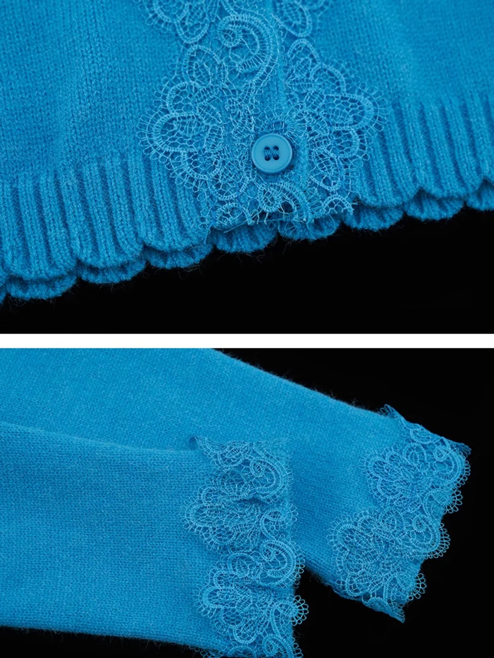 Lace long-sleeved knitted cardigan - Image 16