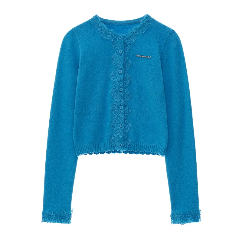 Lace long-sleeved knitted cardigan - Image 4