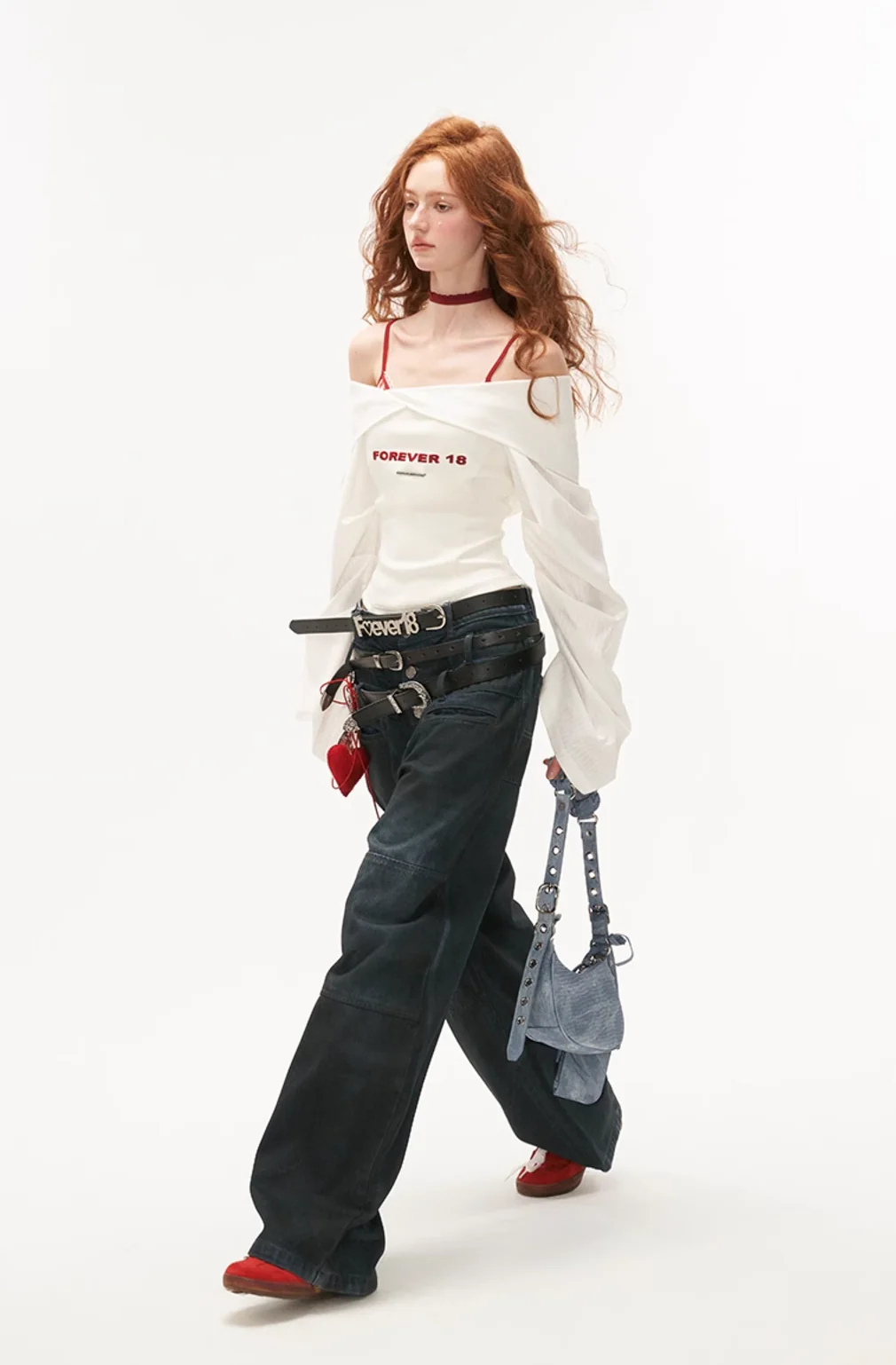 Lantern sleeve white shirt and bra - Image 12