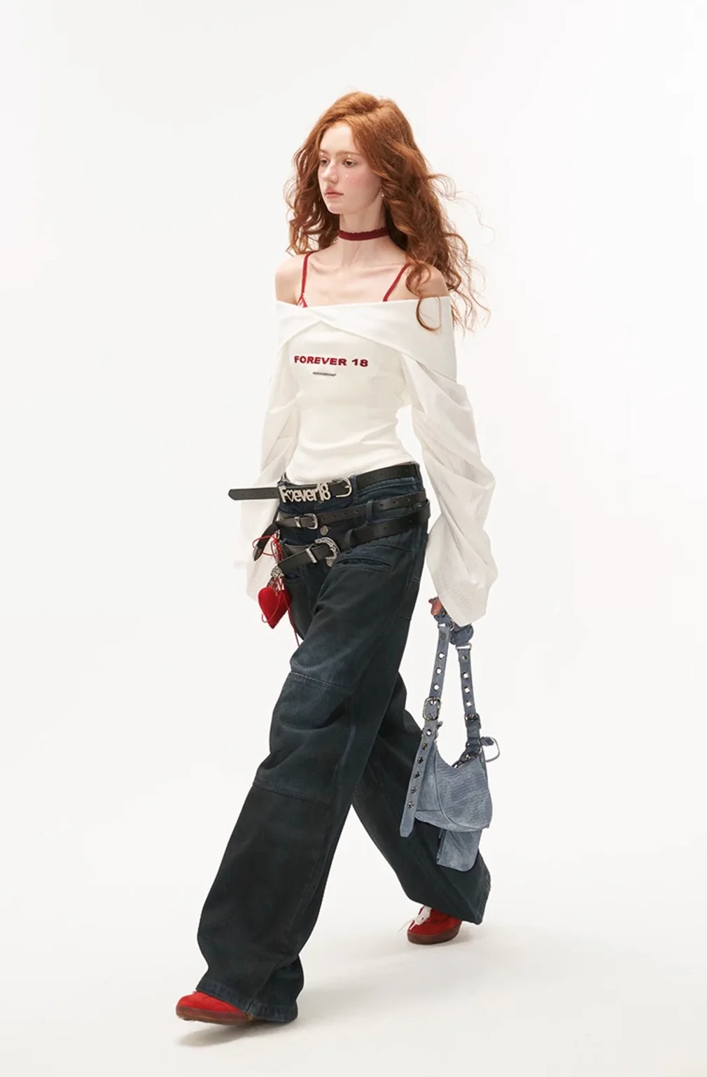 Lantern sleeve white shirt and bra - Image 20