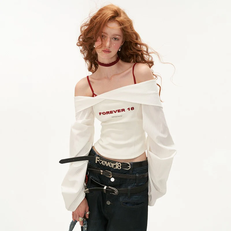Lantern sleeve white shirt and bra - Image 5