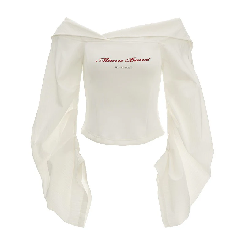 Lantern sleeve white shirt and bra - Image 8