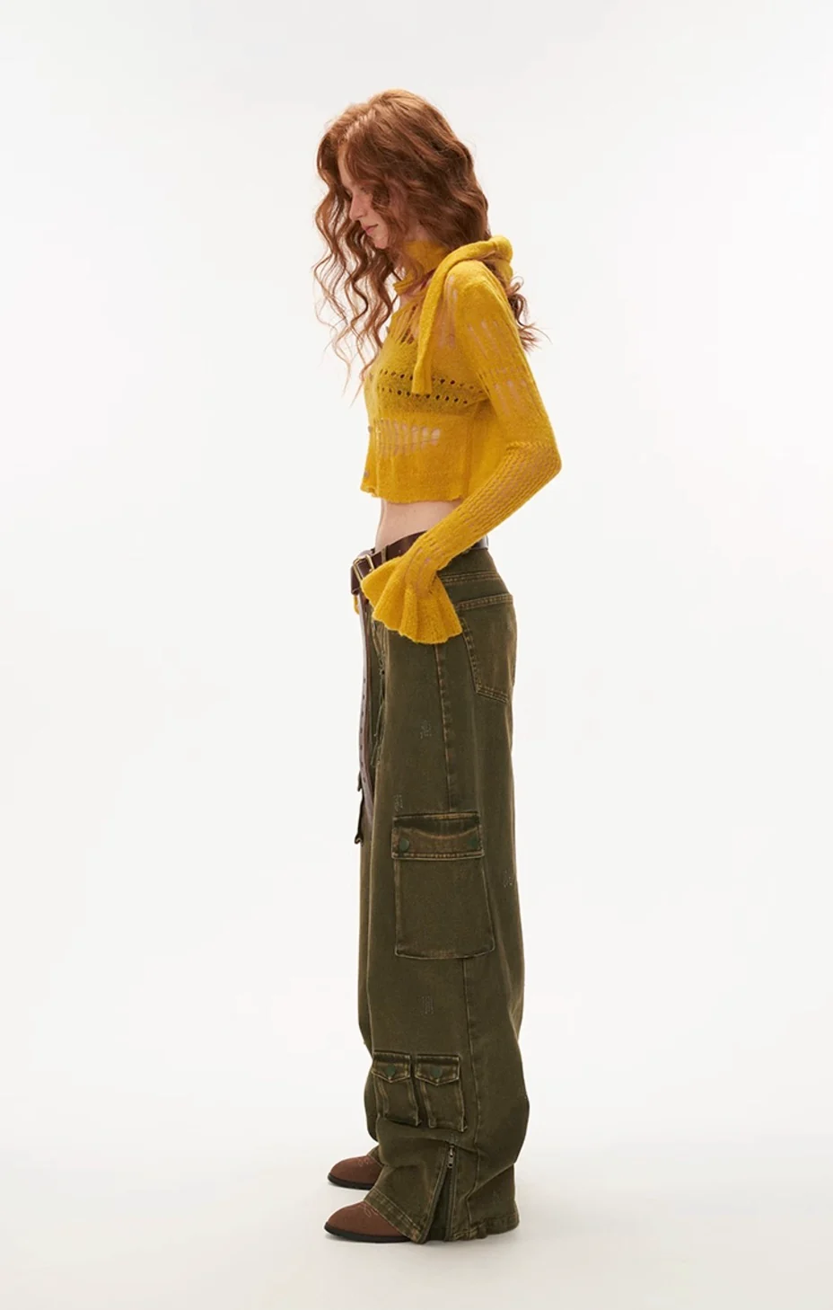 Multi-pocket military green loose casual pants - Image 8
