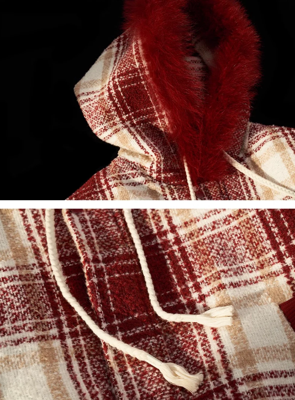 Patchwork fur lapel hooded jacket - Image 7