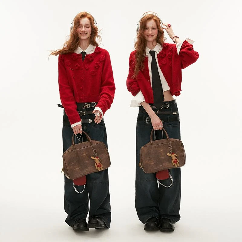 Rose short cardigan sweater long-sleeved - Image 5