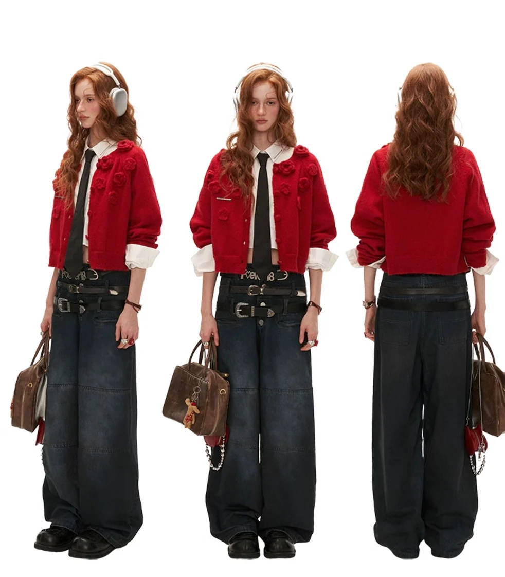 Rose short cardigan sweater long-sleeved - Image 9