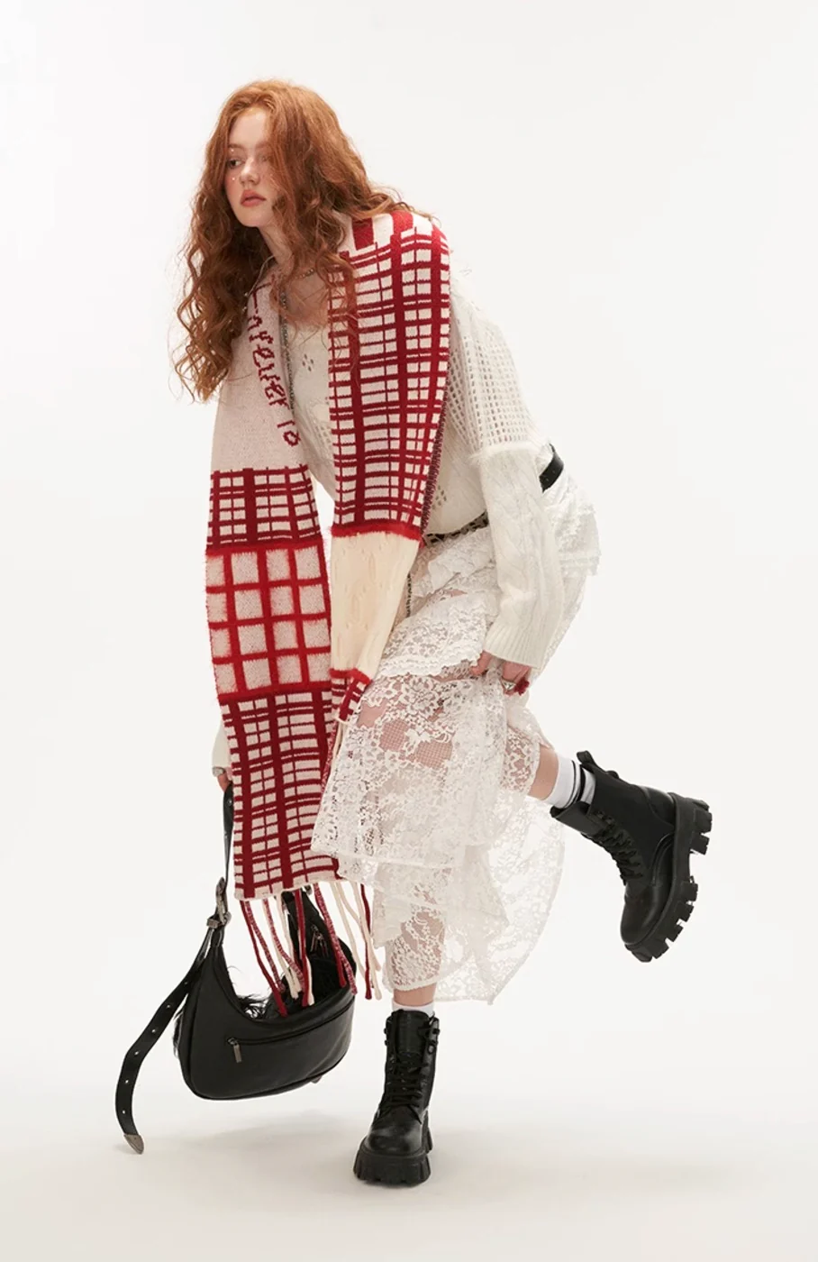 Soft waxy fur collar sweater knit sweater top - Image 10