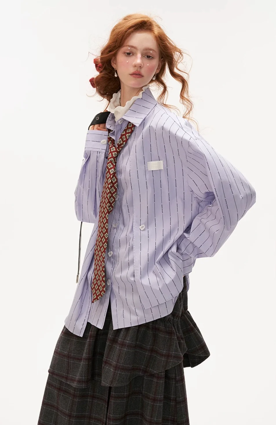 Striped shirt loose long-sleeved top - Image 10