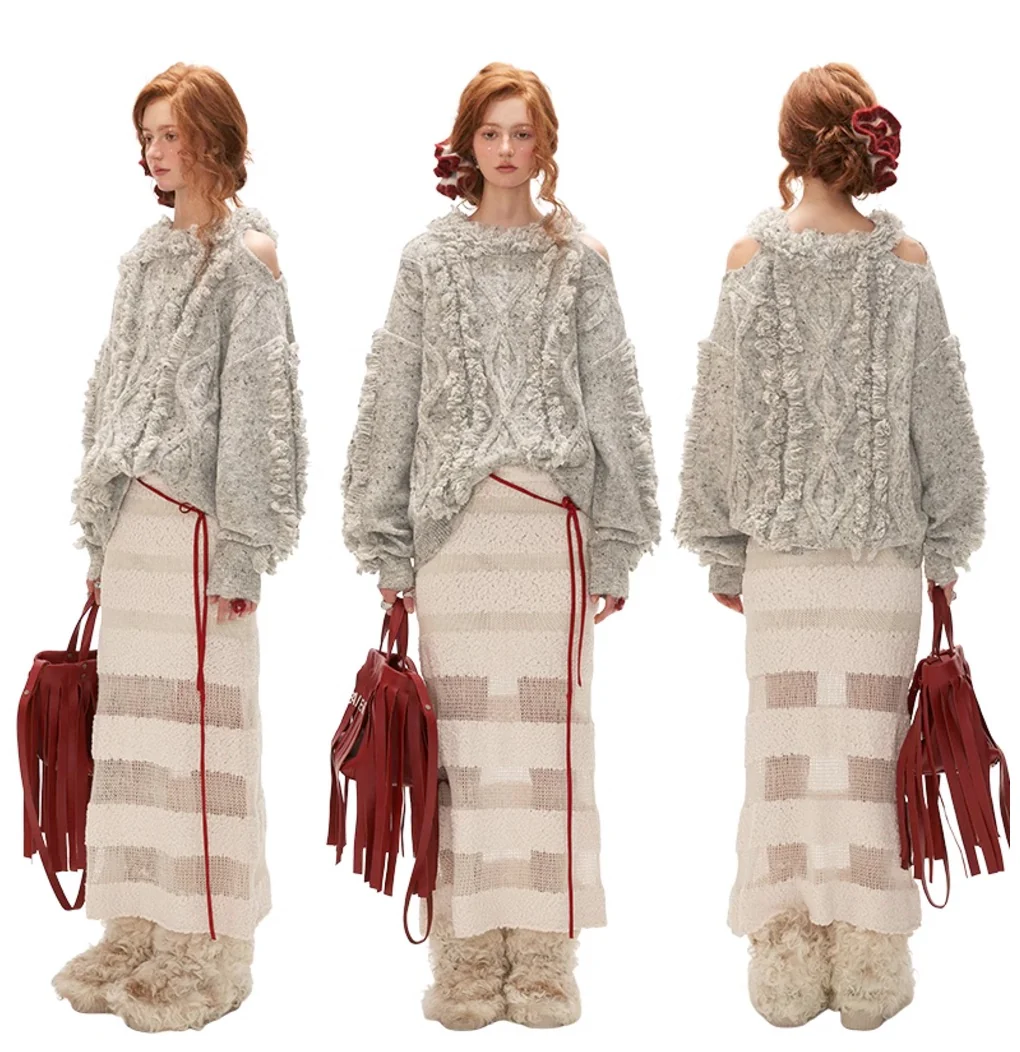 Tassel Sweater Loose Knitted Sweater Top - Image 10