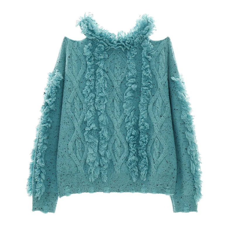 Tassel Sweater Loose Knitted Sweater Top - Image 5