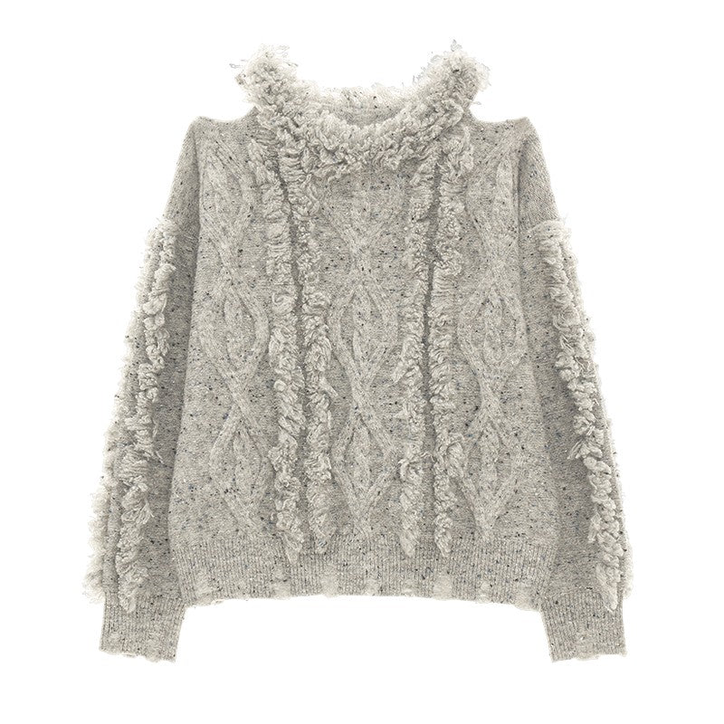 Tassel Sweater Loose Knitted Sweater Top - Image 6