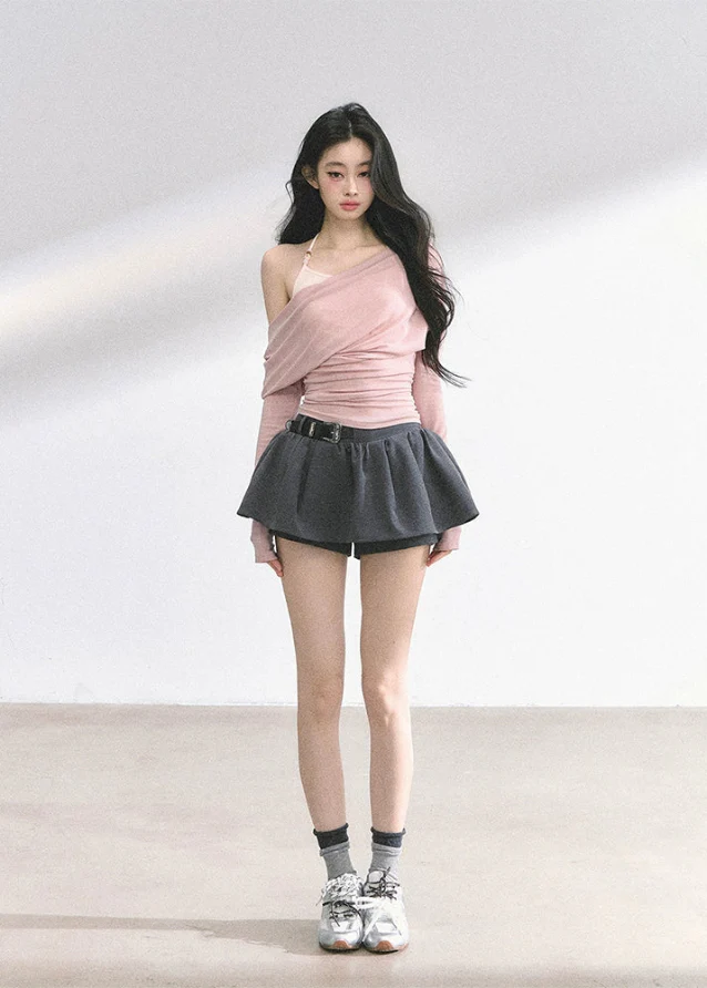Meringue Drape Slim Knit - Image 4
