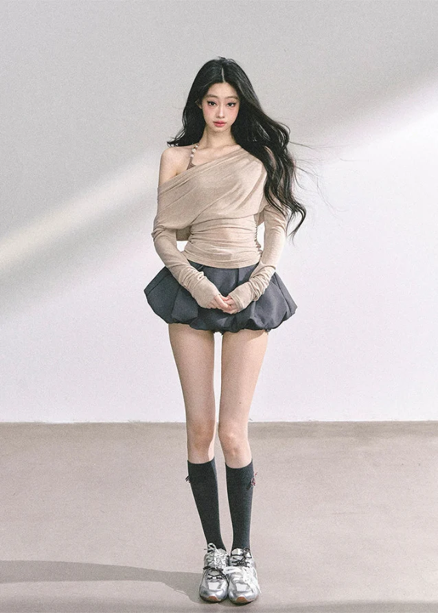 Meringue Drape Slim Knit - Image 5