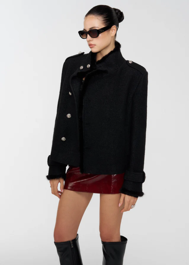Midnight Cloud Draped Wool Jacket - Image 3