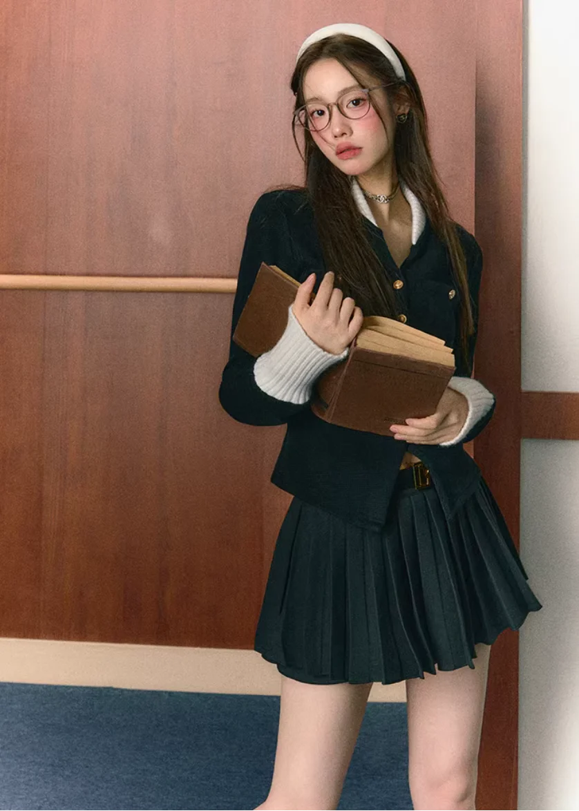 Midnight Preppy Pleated Set - Image 4