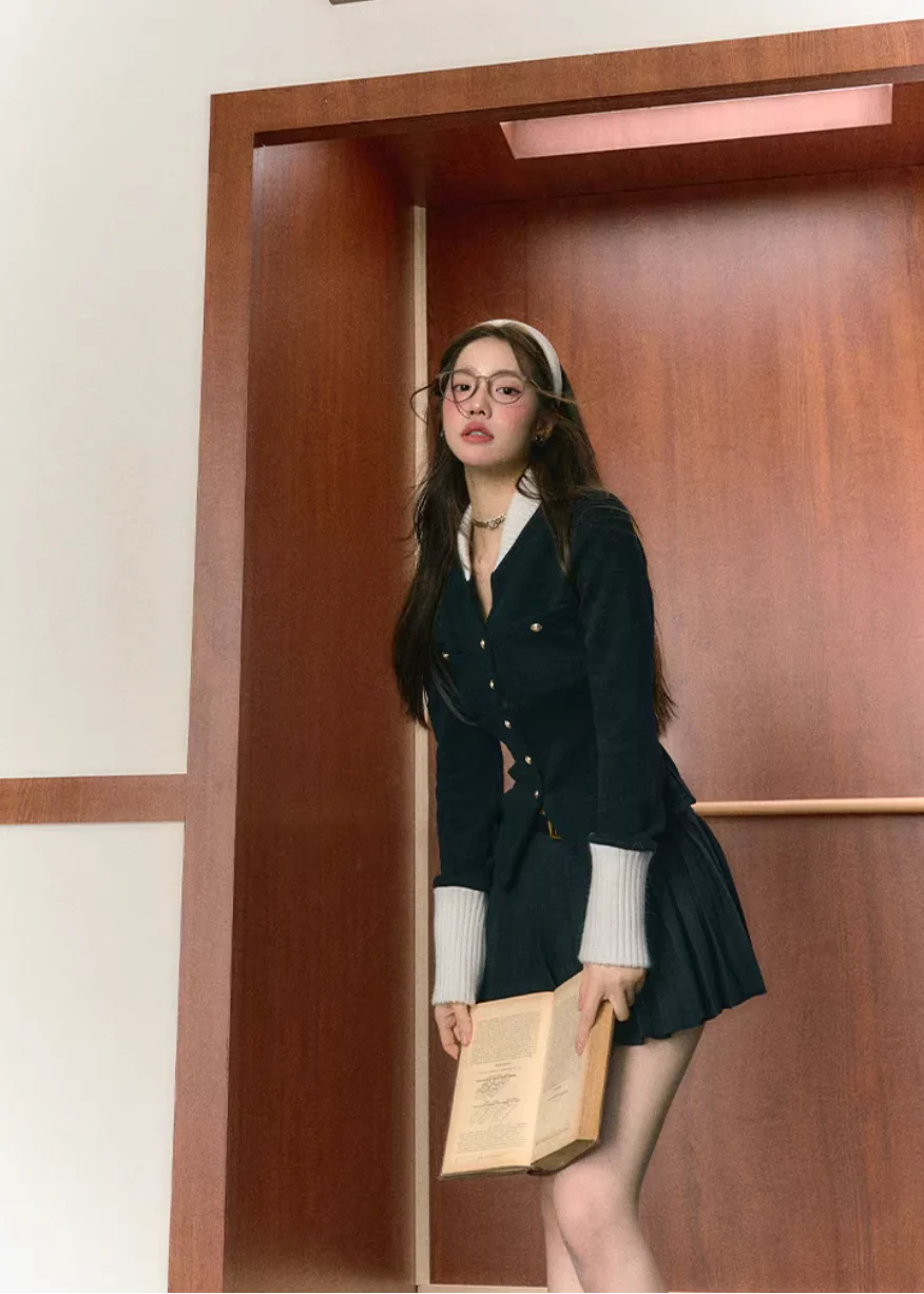 Midnight Preppy Pleated Set - Image 5
